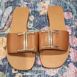 ASOS Brown Leather Minimalist Sandals